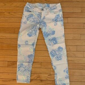 Celebrity Pink Blue Floral Skinny Jeans